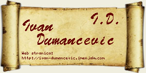 Ivan Dumančević vizit kartica
